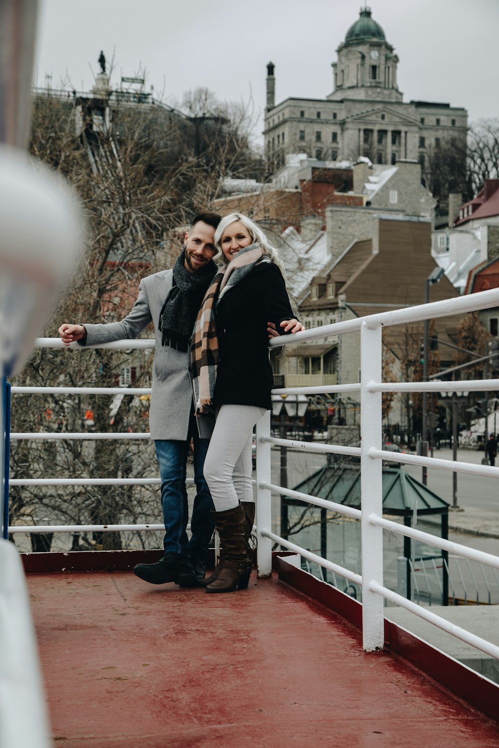 couple standing on terrace