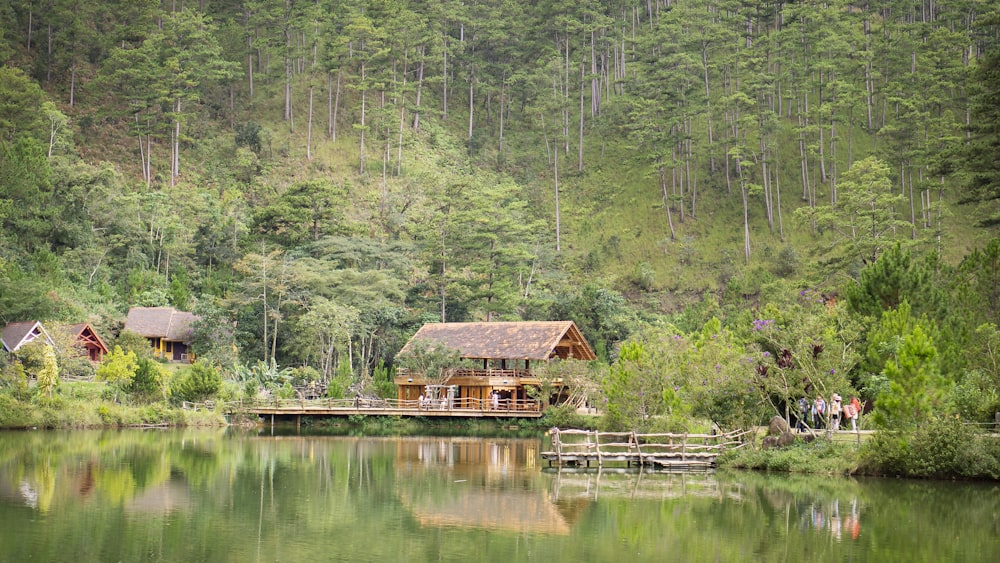 brown hot beside lake