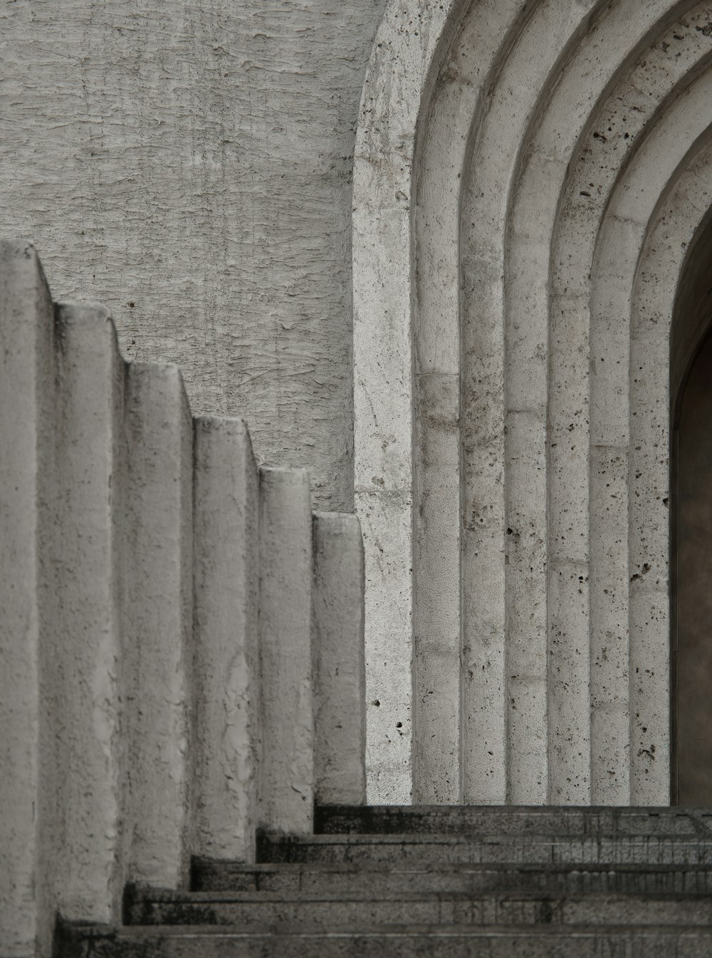 gray concrete stairs