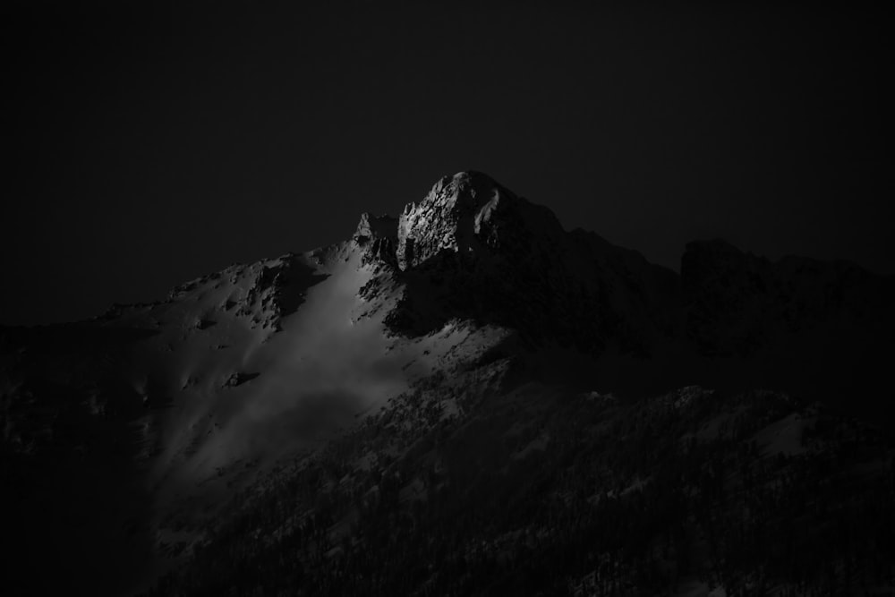 grayscale mountain