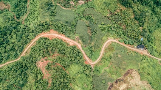 aerial photography of road in Lancang China