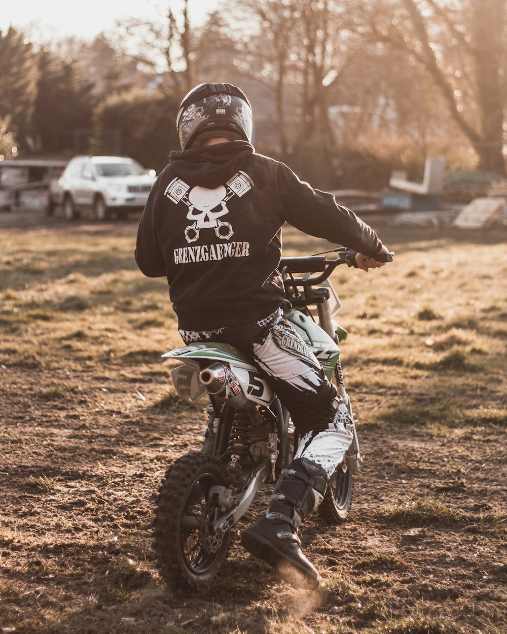 man riding dirt bike