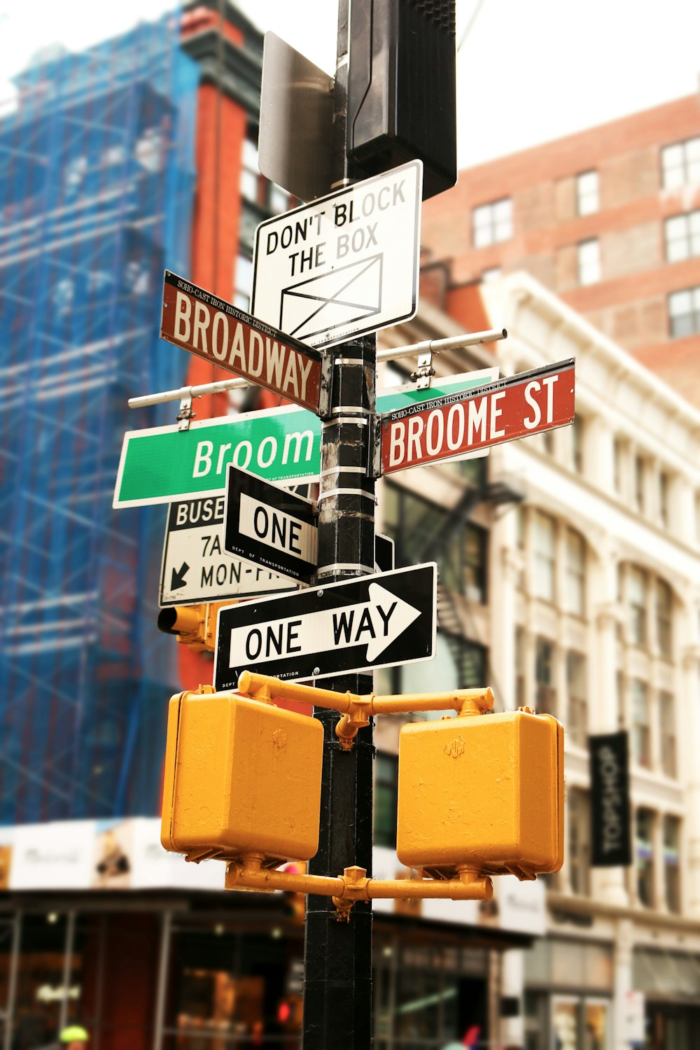 road signage on pole