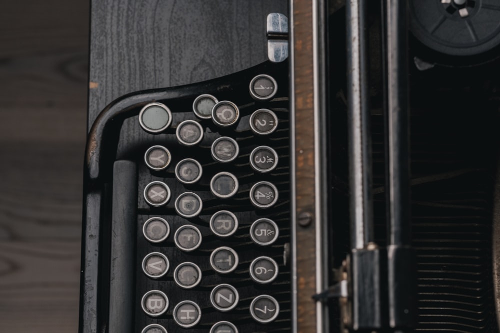 gray and brown typewriter