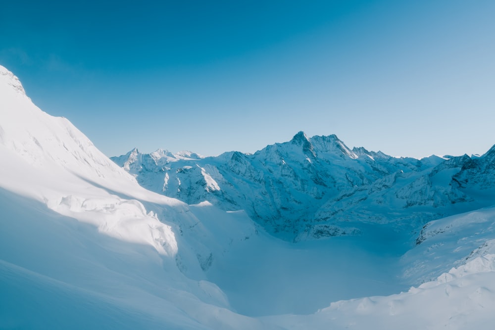 white mountains during snow