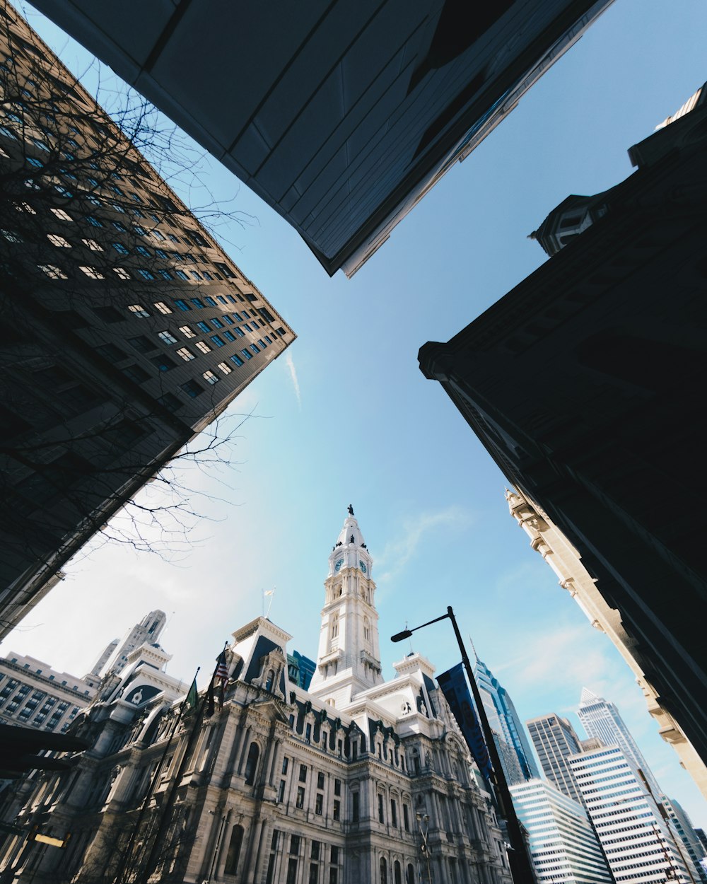 bottom view of highrise buildings during daytime