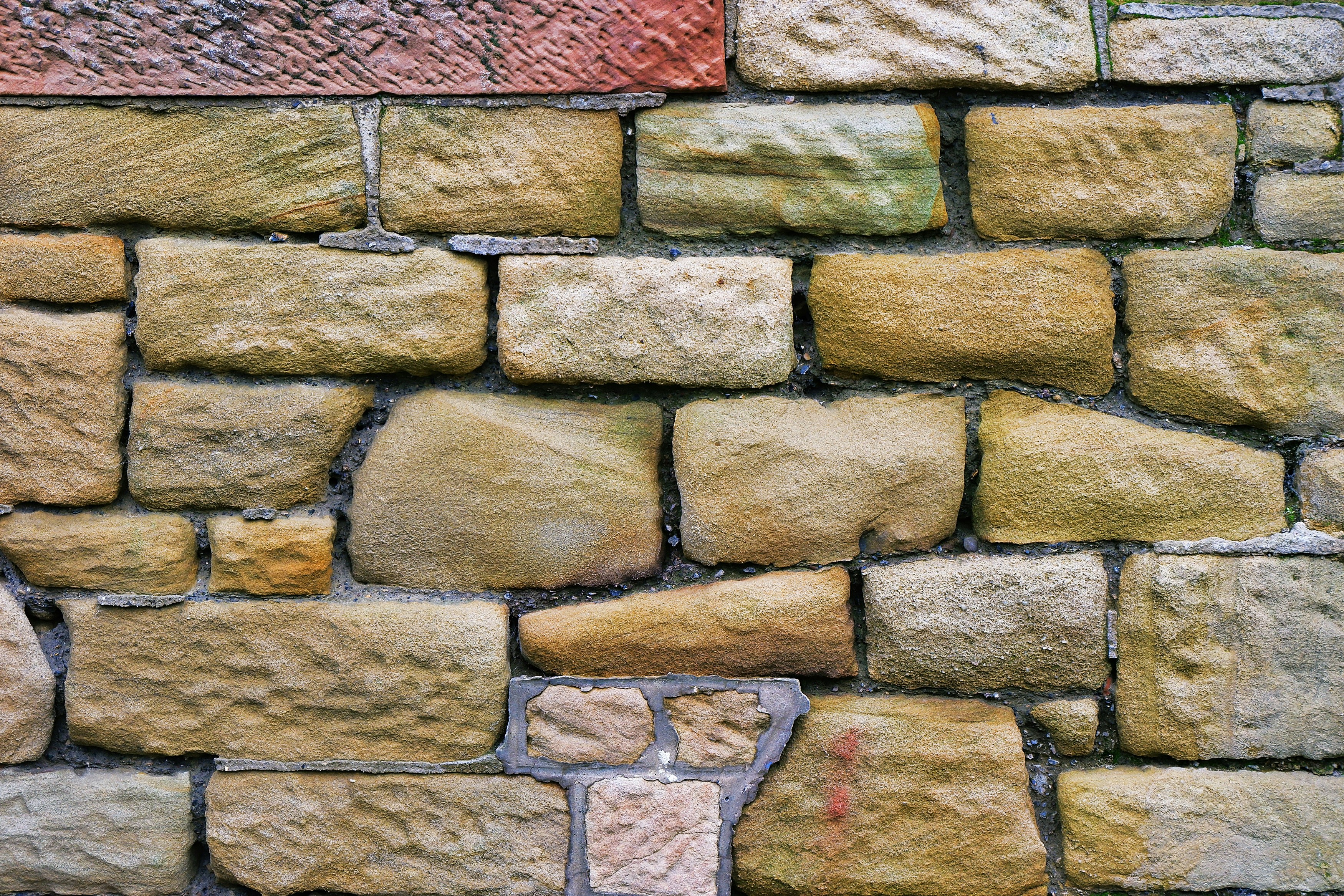 closeup photo of bricked wall