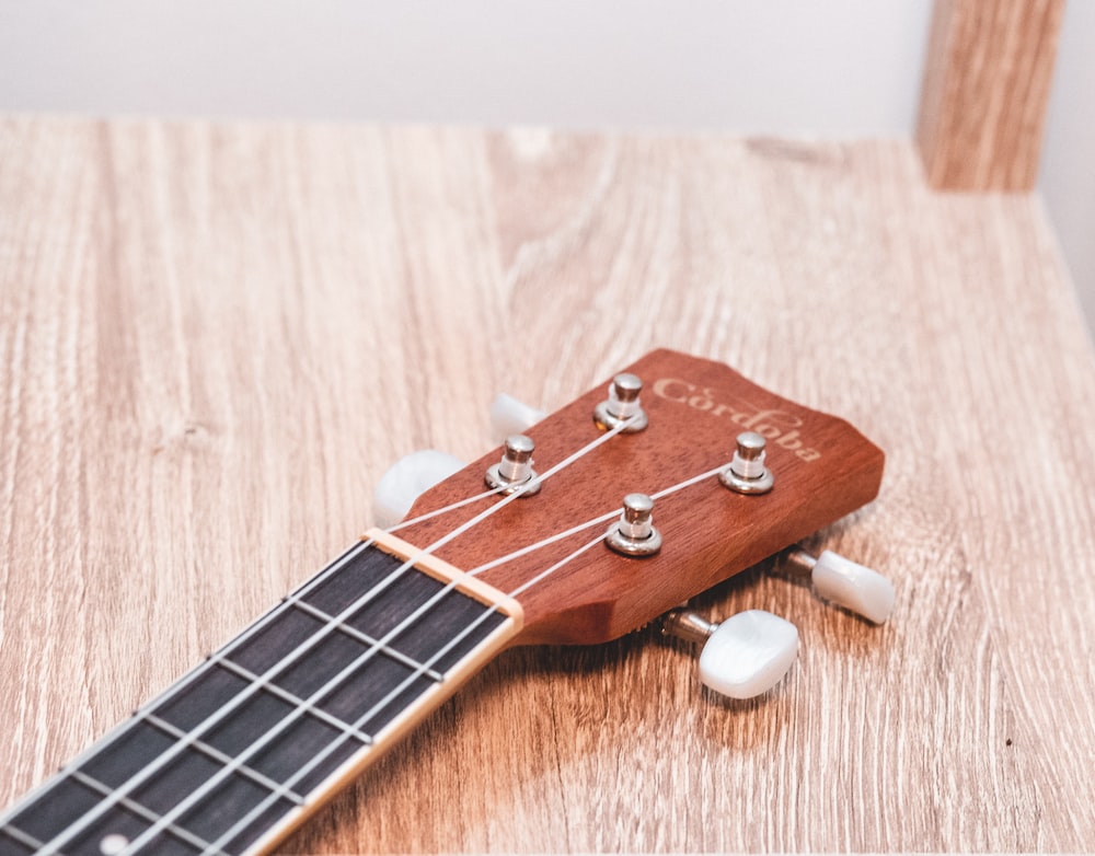 brown guitar headstock