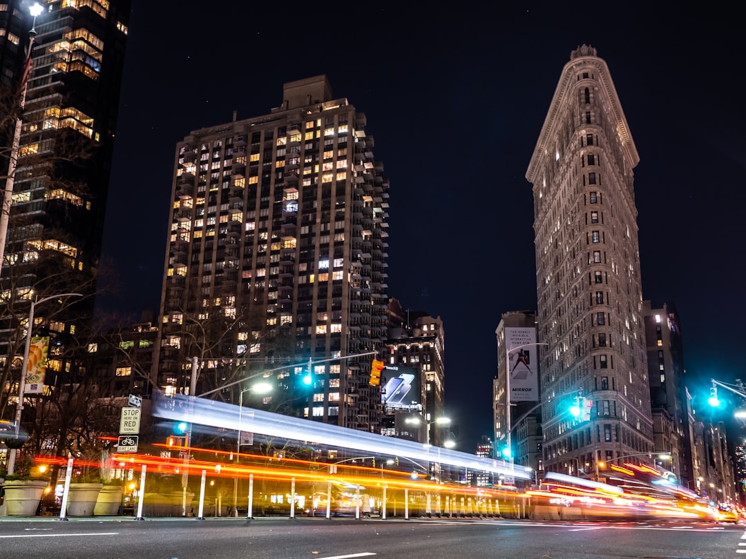 flat iron building time lapse photography