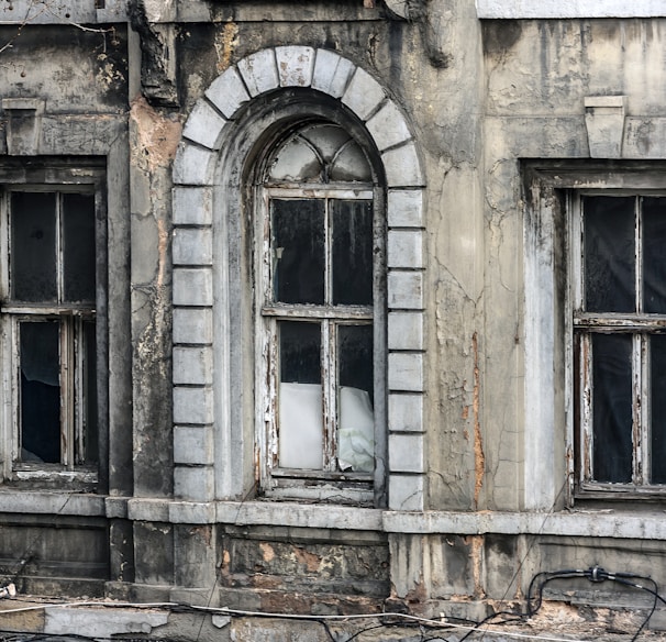 three white wooden windows