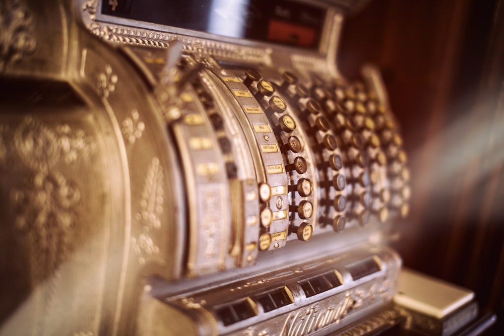 vintage brown cash register