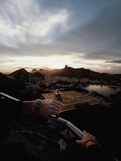 man looking at watch