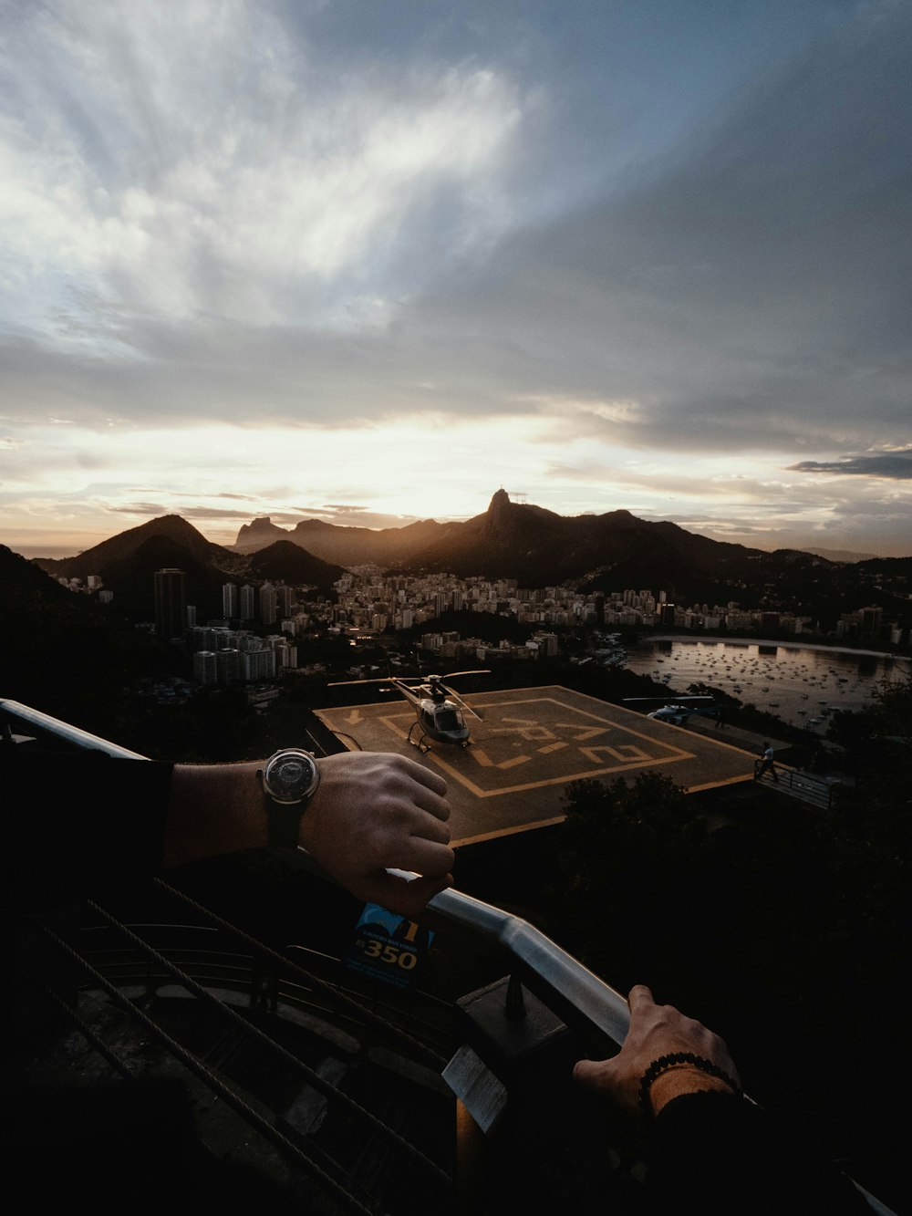 man looking at watch