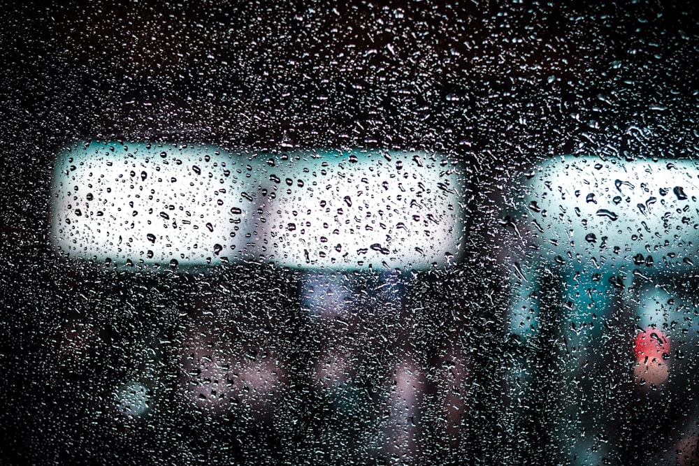 a window with rain drops on it