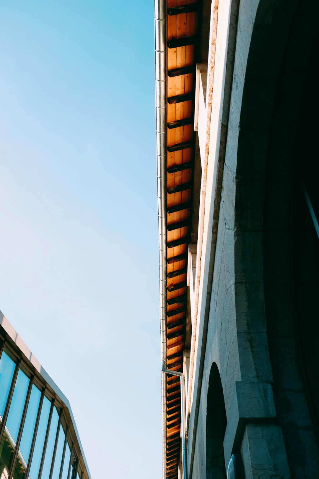 low-angle building photo