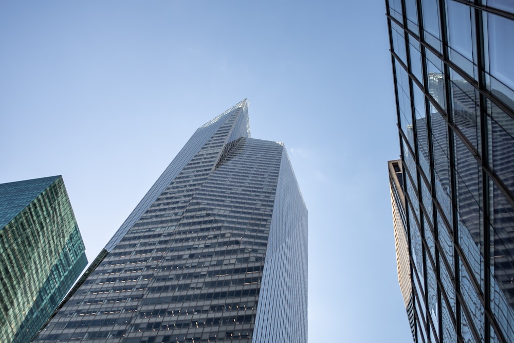 low angle photography of curtain building