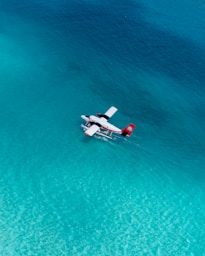 white sea plane