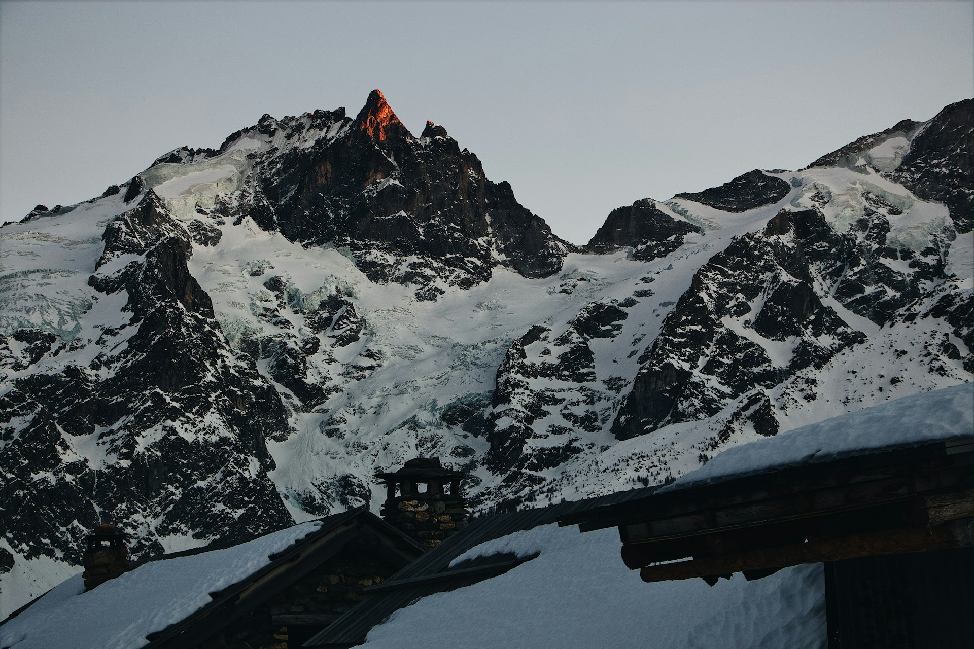 snow capped mountains