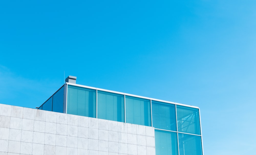 blue glass building