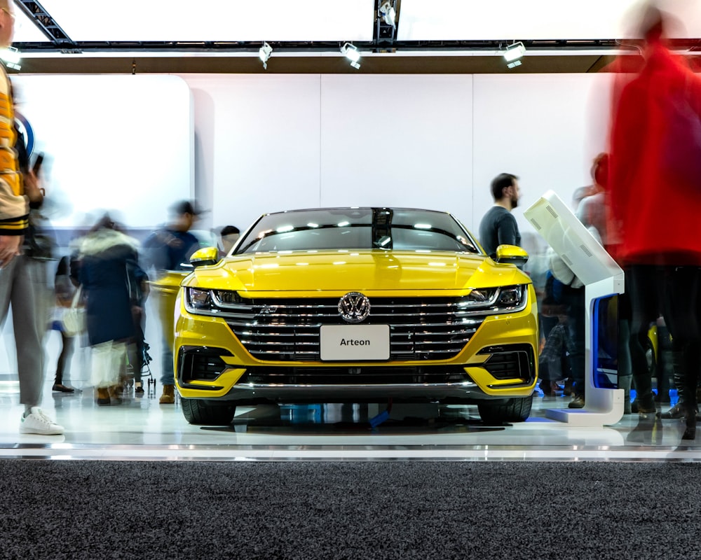 yellow Volkswagen car