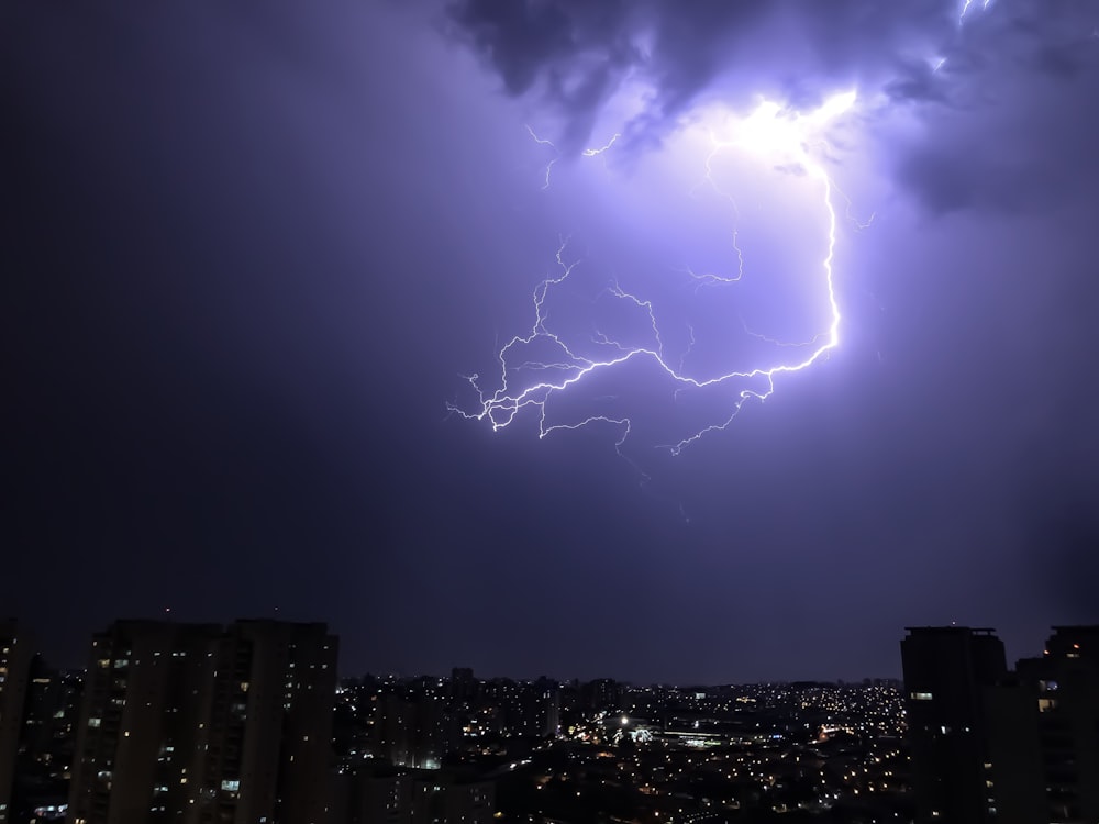 lightning at nighttime