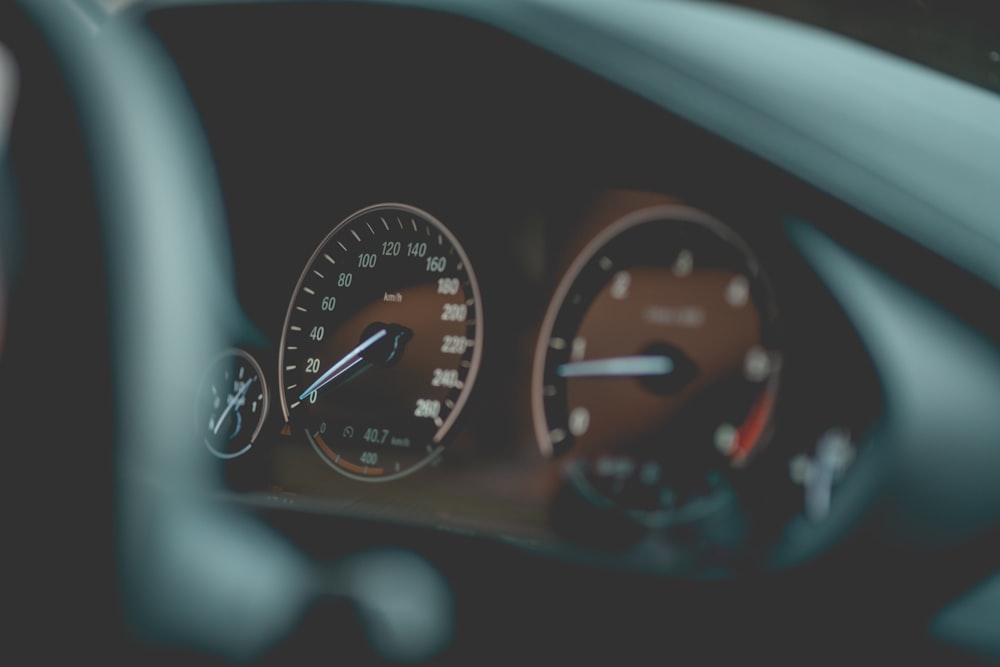 view of vehicle instrument cluster panel