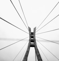 grayscale photography of bridge