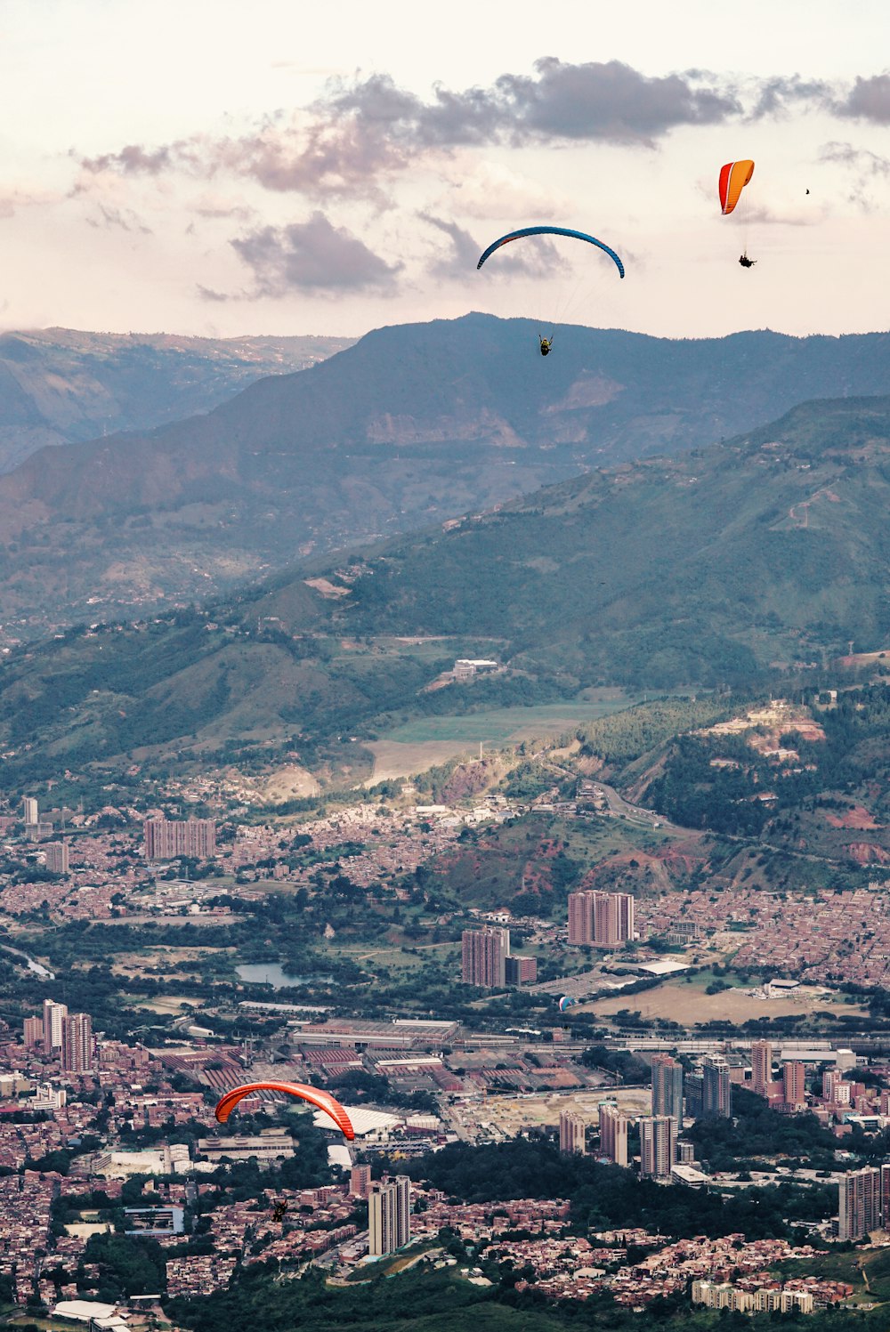 paragliding near mountain