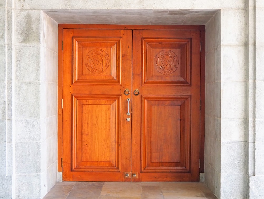 brown wooden door