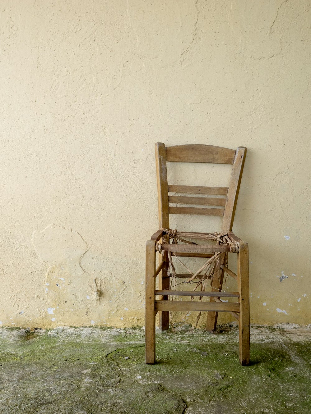 brown wooden ladder back chair