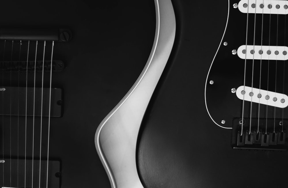 black electric guitar