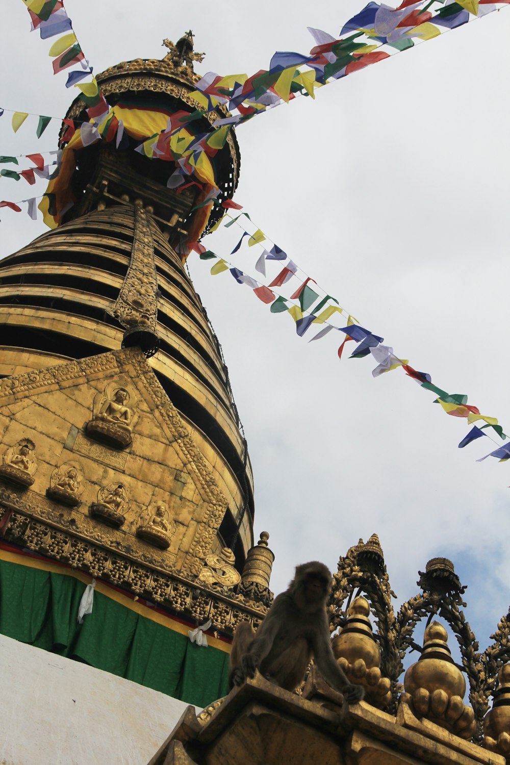 low-angle photography of temple