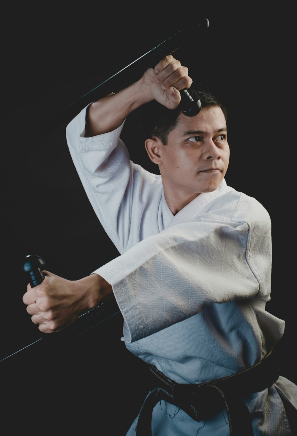 man wearing taekwondo suit