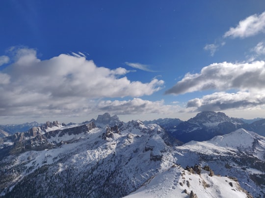 snow covered mountains in Parco naturale di Fanes-Sennes-Braies Italy