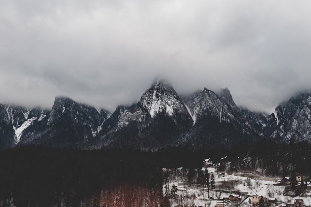 mountain covered by snow