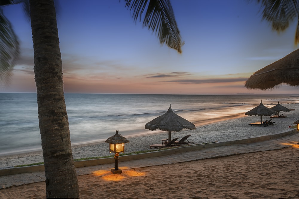 light near hut by the beach