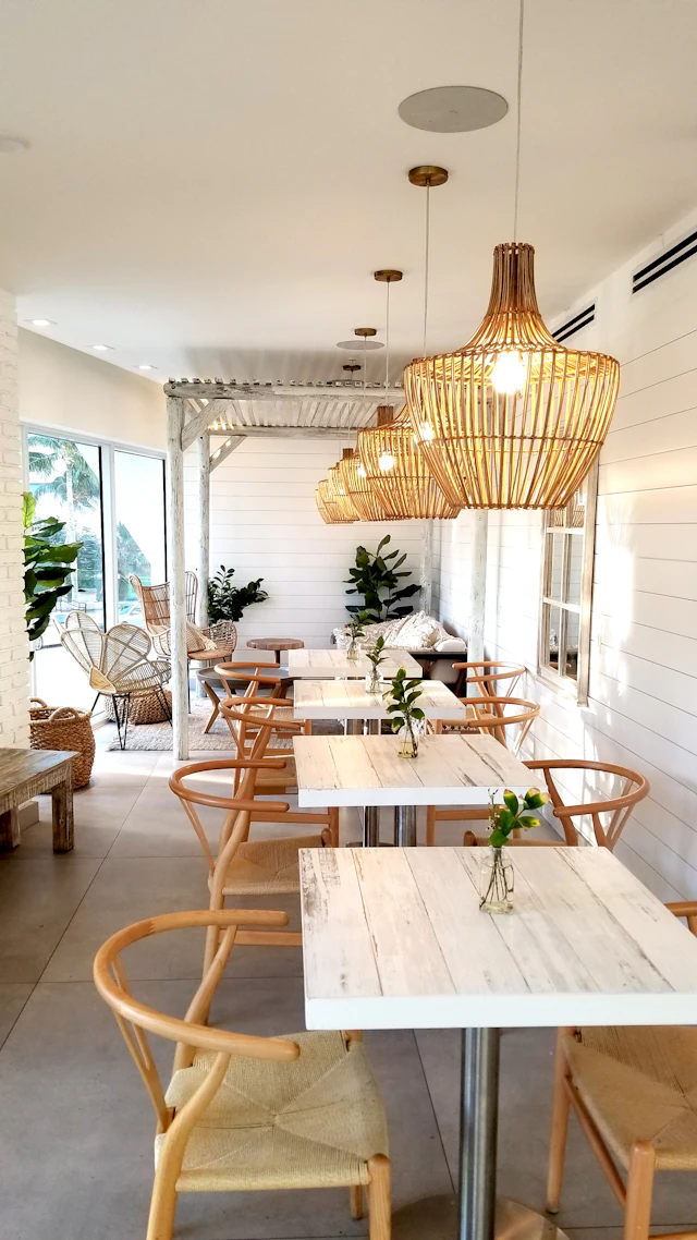 Empty indoor dining sets
