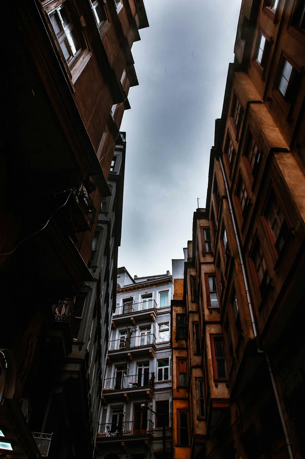 low-angle photography of houses