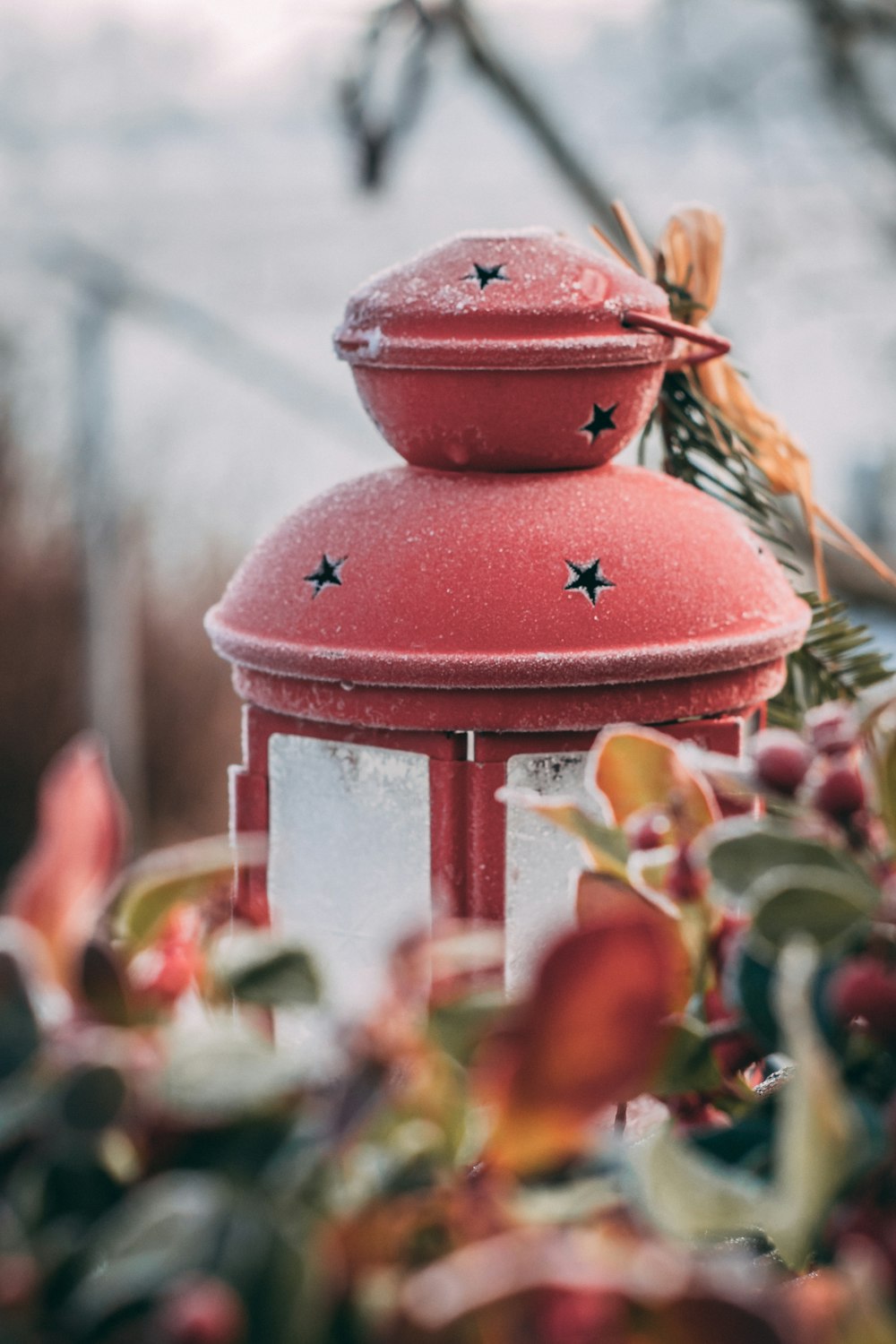 Rote Laternenlampe Nahaufnahme Fotografie