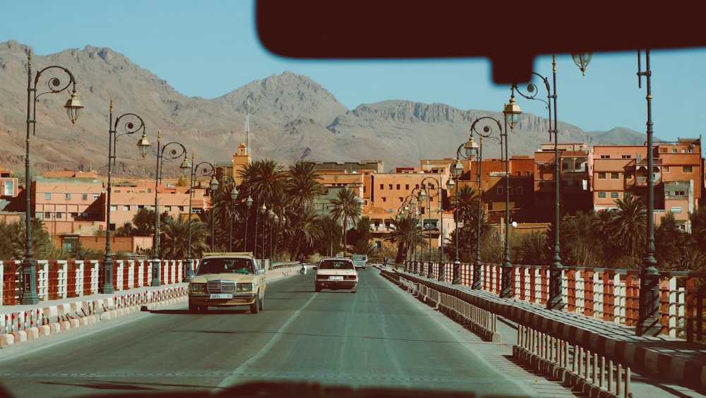 white car on road