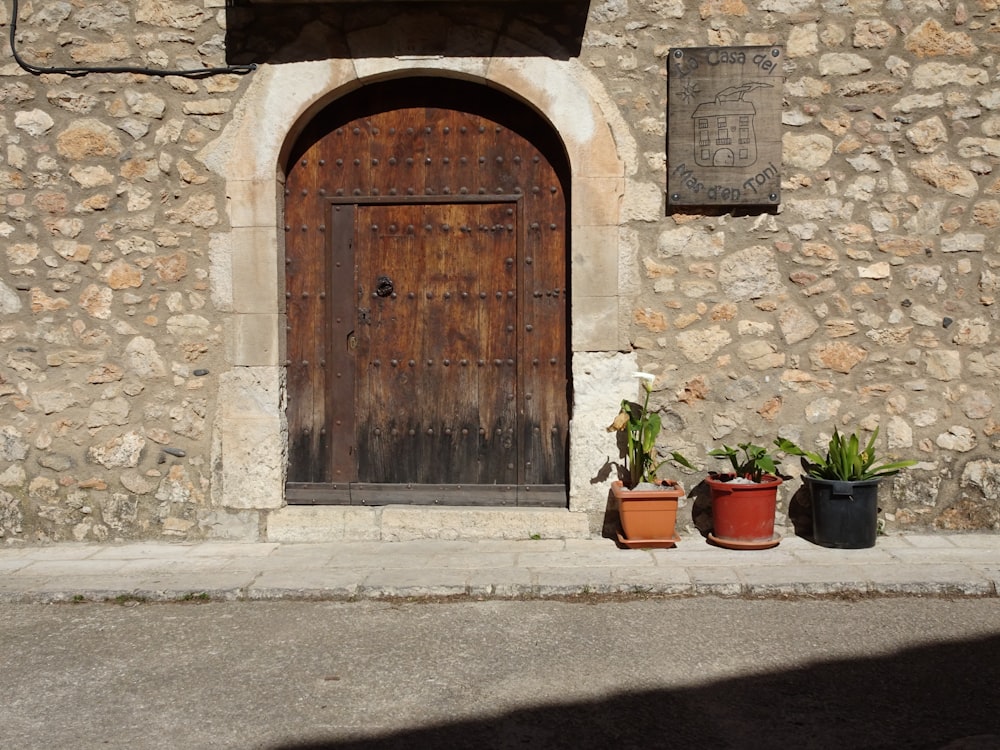 brown wooden door