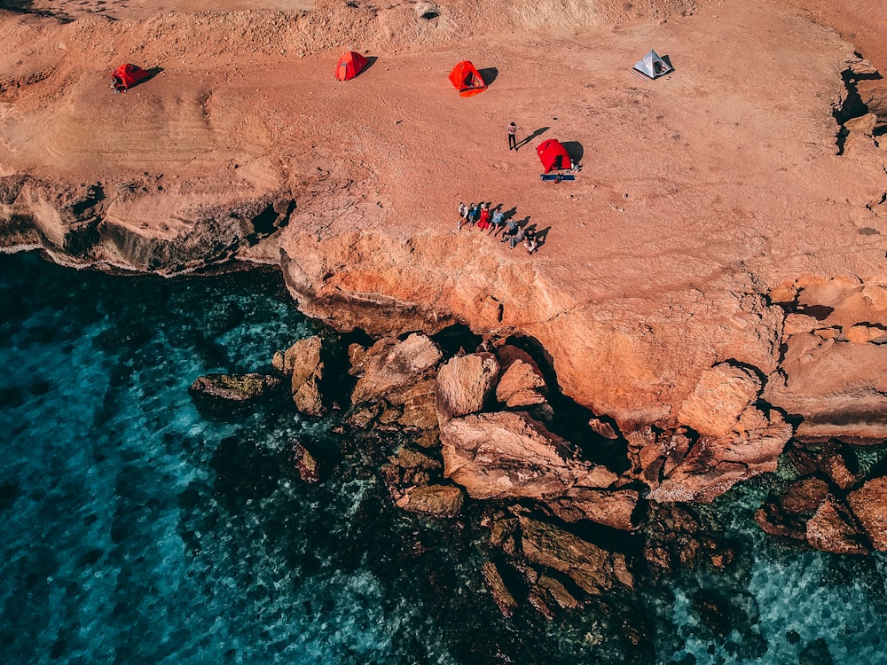 grupo de personas cerca de un cuerpo de agua durante el día