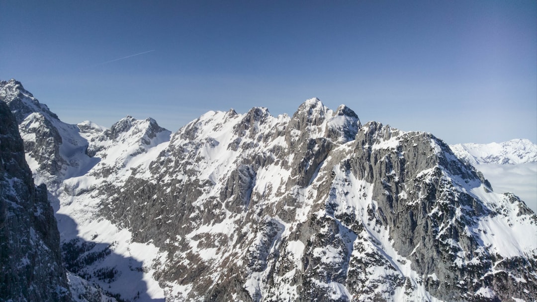 ice-capped mountains at daytime