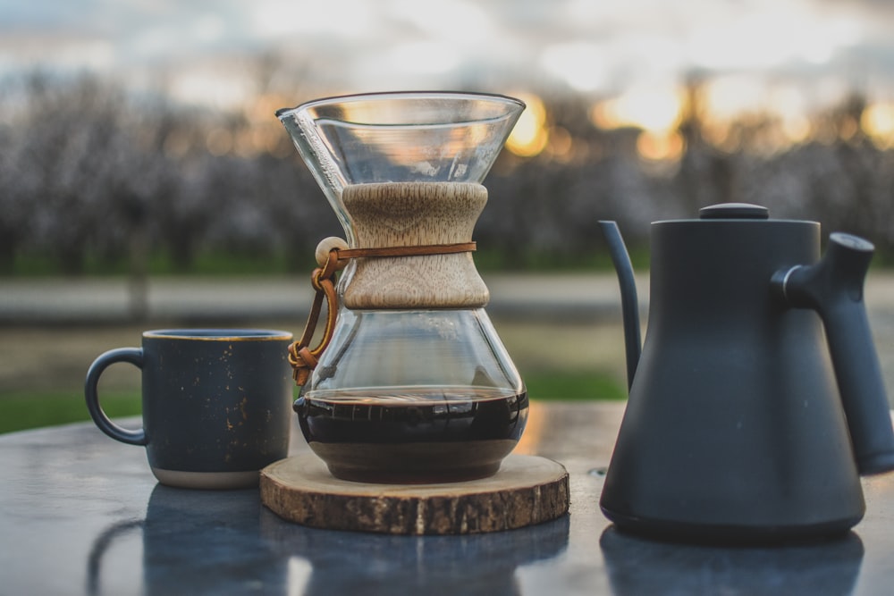 clear glass pitcher