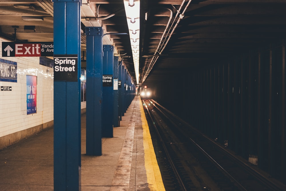 brown and white train station