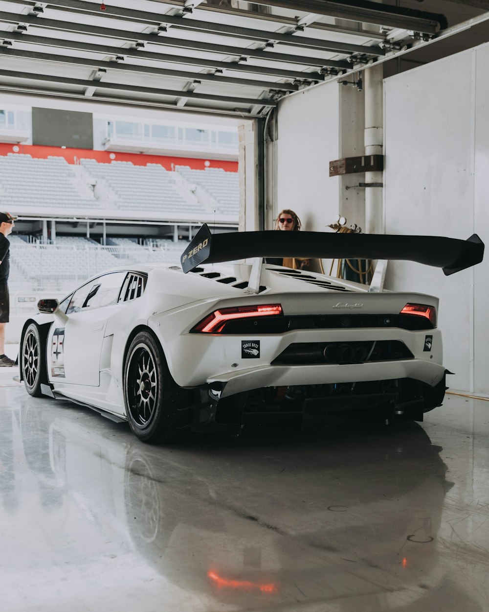 white Lamborghini coupe