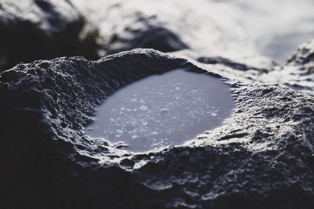 gray stone filled with water