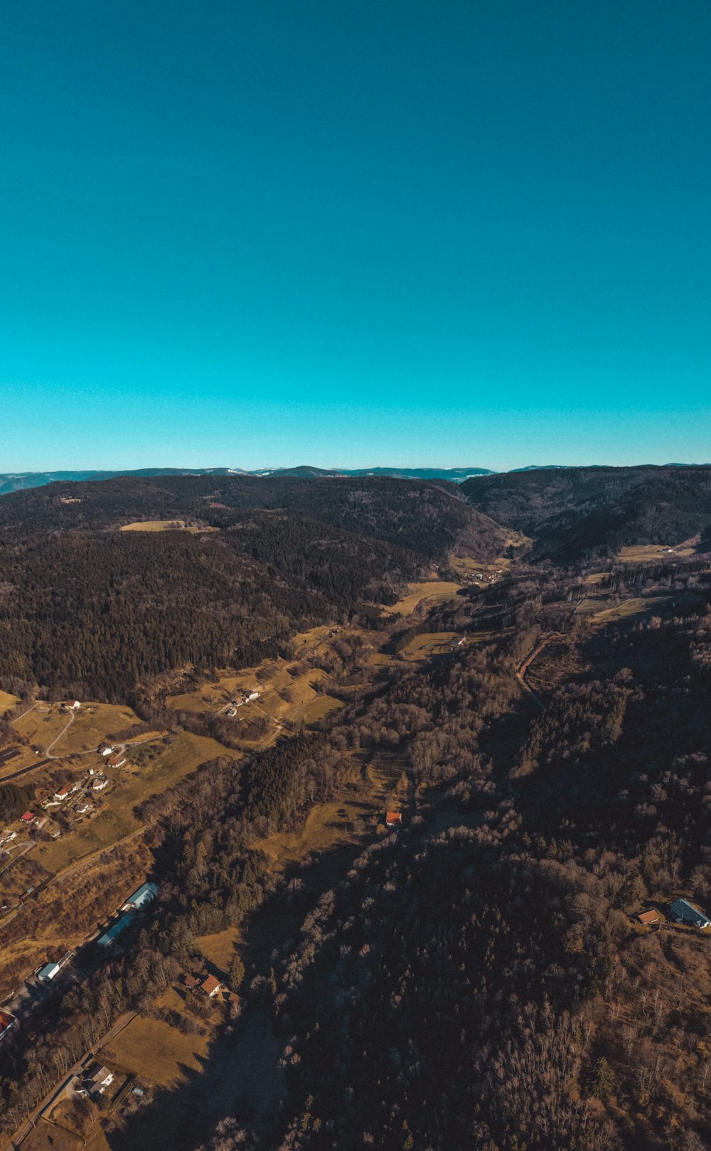 aerial mountain scenery