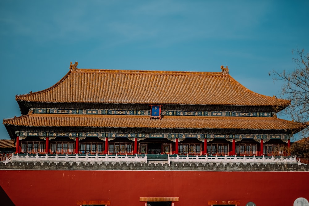 brown and red Temple