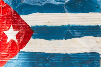 blue, white, and red flag